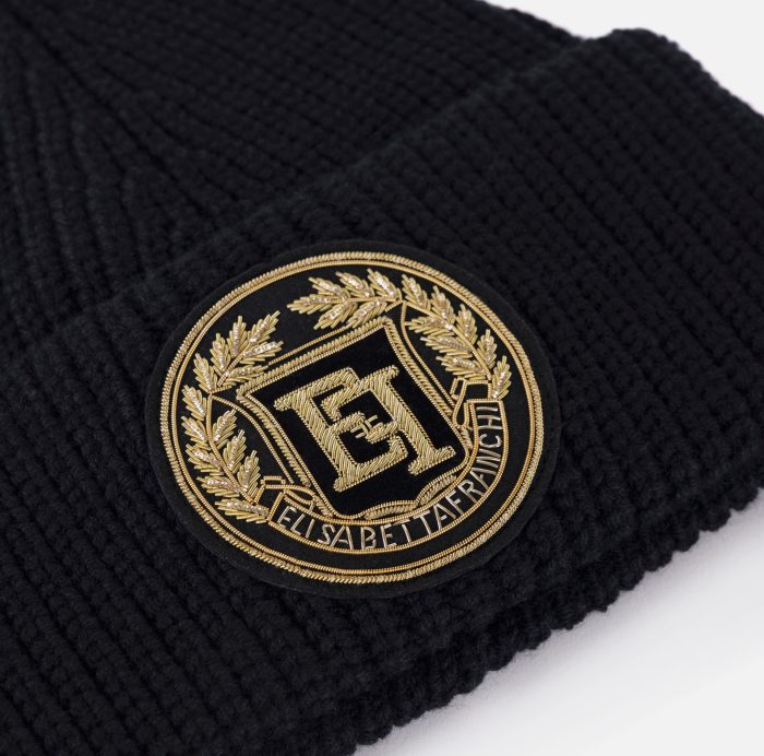 Beanie in lana con patch logo