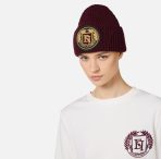 Beanie in lana con patch logo