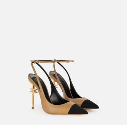 Slingback in nappa con tacco scultura